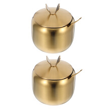 10Stk Gewürzglas Mit Löffel Und Deckel Gold Küchenbehälter