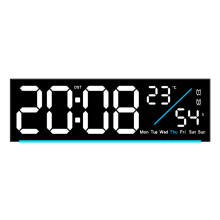 Digital LED Clock Multiple Functions Time-black shell white