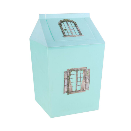 Modern White Trash Can Swing Lid Slim Design Easy-Green