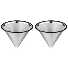 2X KaffeupphäLlningsfilter ÅTeranvändbart Kaffedroppare i Rostfritt StåL PapperslöSt Kaffefilter för HåLlbar Bryggning