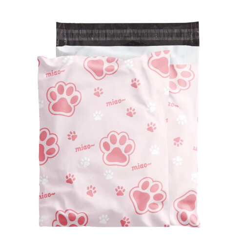 Pack of 100 Practical Color Printed Mailer Bags-cat claws