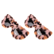 10Stk Flauschige 90S Party Sonnenbrillen Leopard Print Cat Eye Design