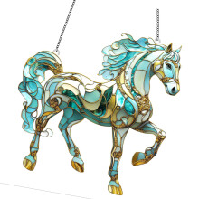 Running Horse Suncatchers Glasfenster Panel Buntglas Fenster-B