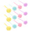 60Pièces Stylos Pompon Fluffy En Plastique Coloré Pour Usage 1