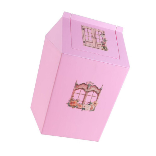 Modern White Trash Can Swing Top Lid Easy Operations for-pink