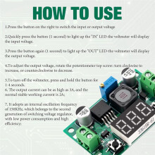 4-Pack LM2596S - Buck Converter with LED Voltmeter Display, Adjustable Step Down 4-40V to 1.25-37V