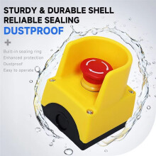 Emergency Stop Button E-Stop Power Shut Off Red Mushroom Push Button Switches with Box