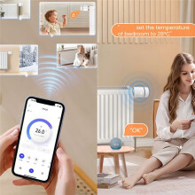Tuya Temperature Control Valve , Válvula de Controle de Temperatura Residencial Inteligente, Controle de Voz Por Aplicativo Inteligente