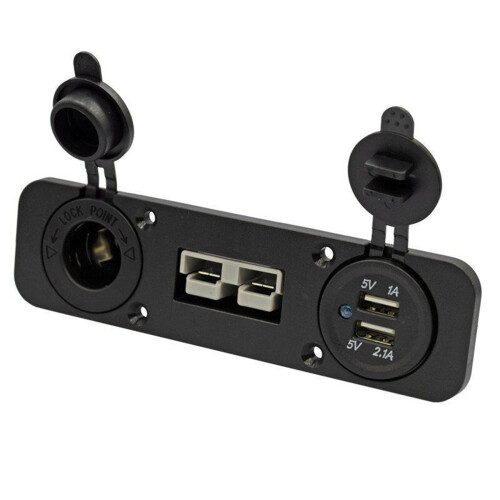 2 Set Flush Mount Anderson Plug Socket Double USB Charger Socket Panel for Caravan  Boat Truck 1