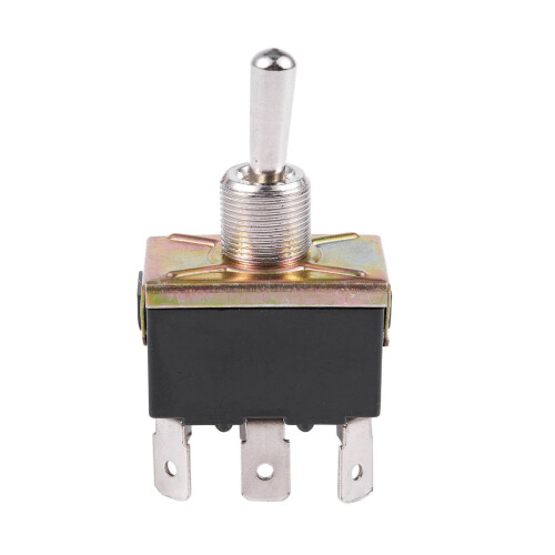 2X AC 250V/10A 125V/15A DPDT 3 Position /OFF/ 6 Pins Toggle  Black+Silver 1