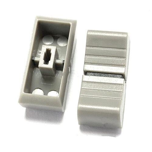 200Pcs 24mmx11mmx10mm Console Mixer Slider Fader Knobs Replacement for Potentiometer Gray Knob Black Mark