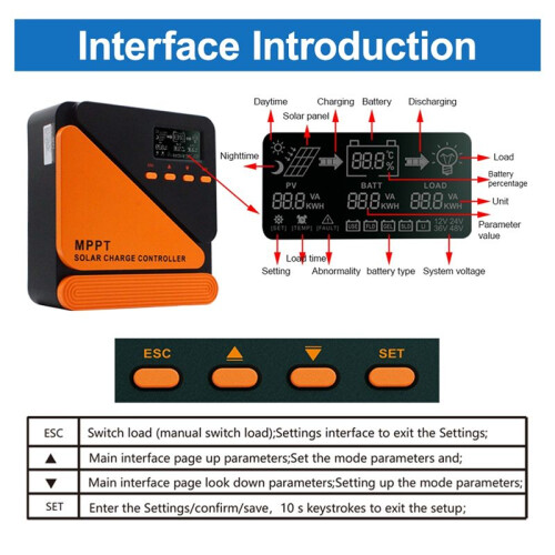 Solar Charge Controller MPPT 30A Solar Panel Solar Charge Regulator 12V 24V Battery PV Input 100VOC 1