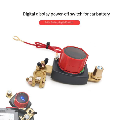Top Post Battery Disconnect  with Voltmeter, 5-80V Master Isolator Kill- Kit - Car Battery Disconnect 2
