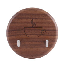 3X Support Mural pour Porte-Filtre Expresso Crochets Muraux en Noyer avec Crochets en Acier Inoxydable Convient pour Porte-Filtre 51/54/58 mm
