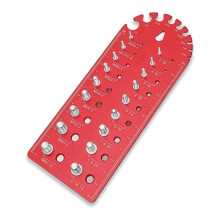 Portable Nut and Bolt Thread Checker Fine Thread Nut and Bolt Size Gauge, Versatile Thread Chaser Set ,Red