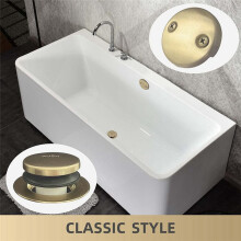 2X Bathtub Drain Gold Tip Toe Bath Tub Drain Kit with Two-Hole Overflow Faceplate, Bath Tub Drain Set