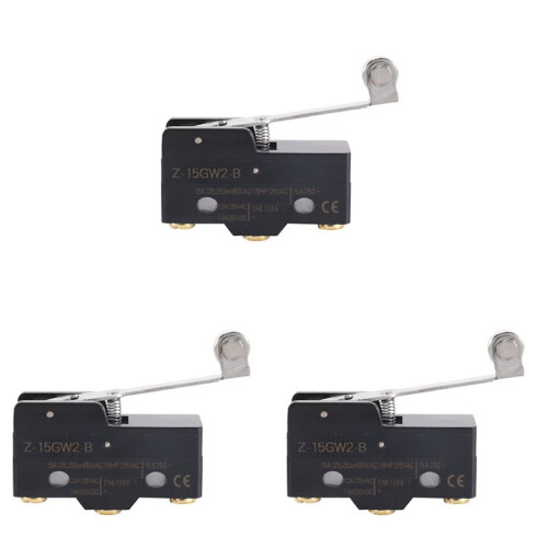 3X Panel Mount Long Hinge Roller Lever Ac  Basic Micro- Z-15Gw2-B