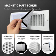 8X Home Floor Magnetic Vent Covers, 4x10 Magnetic Floor Vent Covers Easy to Install PVC Floor Register Covers for Home