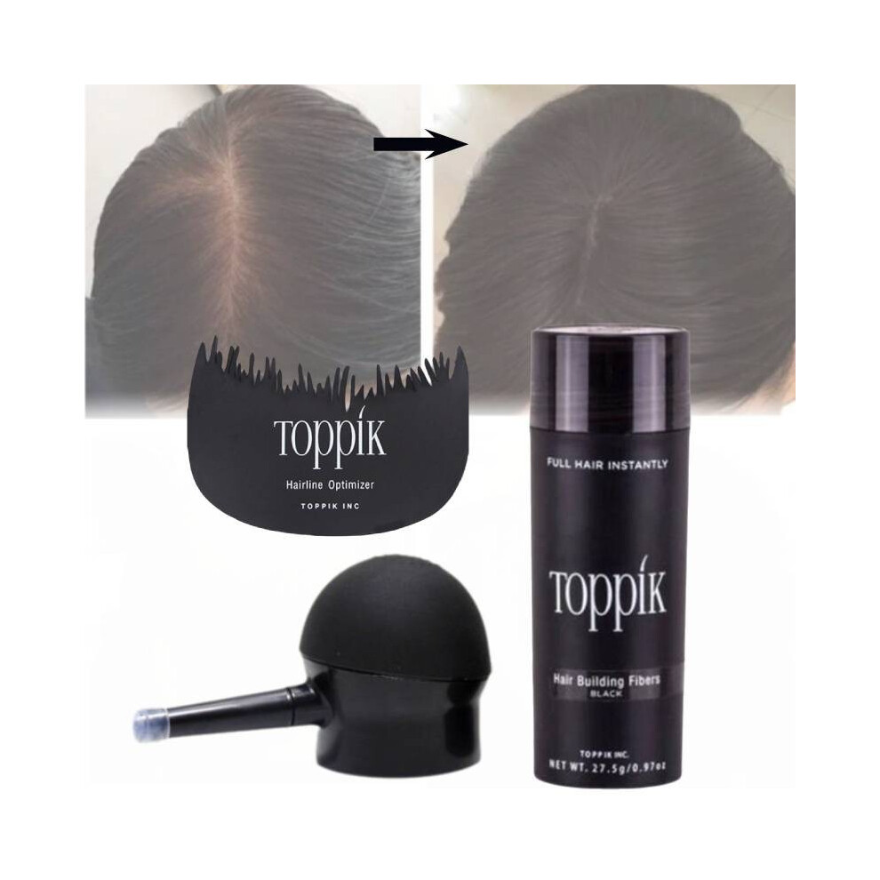 Toppik Fiber Hair Keratin Black Kit Thickening Spray Instant Regrowth Powder Wig