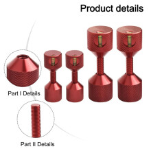 4 Broches de Positionnement à Deux Trous en Aluminium de 1-1/8 Po et 1-5/8 Po pour Outil de Mesure de Test, Accessoire Rouge