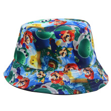 (Style G) Mario Bucket Super Hat Cartoon Print Cap Outdoor Travel Sun Women Protection Men