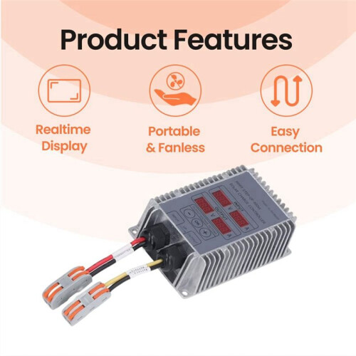 300W MPPT Solar Charge Controller 10-30V Adjustable Voltage Controller Real- Monitoring Output Voltage Controller 1