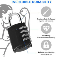 Combination-Padlock 4-Digit-Gym-Locker-Lock - 16 PCS Resettable Combo Lock for Toolbox School Employee Locker