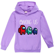 (Purple,150cm/9-10 years)Game Among Us Kids Hoodies Boys Girls Impostor Hooded Sweatshirt Jumpers Tops
