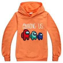 (Orange,170cm/13-14 years)Game Among Us Kids Hoodies Boys Girls Impostor Hooded Sweatshirt Jumpers Tops
