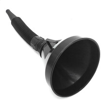 Wide Mouth Plastic Fuel Funnel with Flexible Extension Hose, Mesh Screen Filter