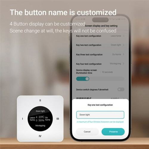 2Pcs Wireless  KS1Pro Multi Key Intelligent Scene Remote Control  Temperature Humidity Sensor Display 1