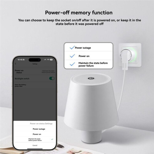 Plug WiFi Socket 16A Power Monitor Timing Function Tuya SmartLife APP Control for Alexa  Assistant EU Plug 1