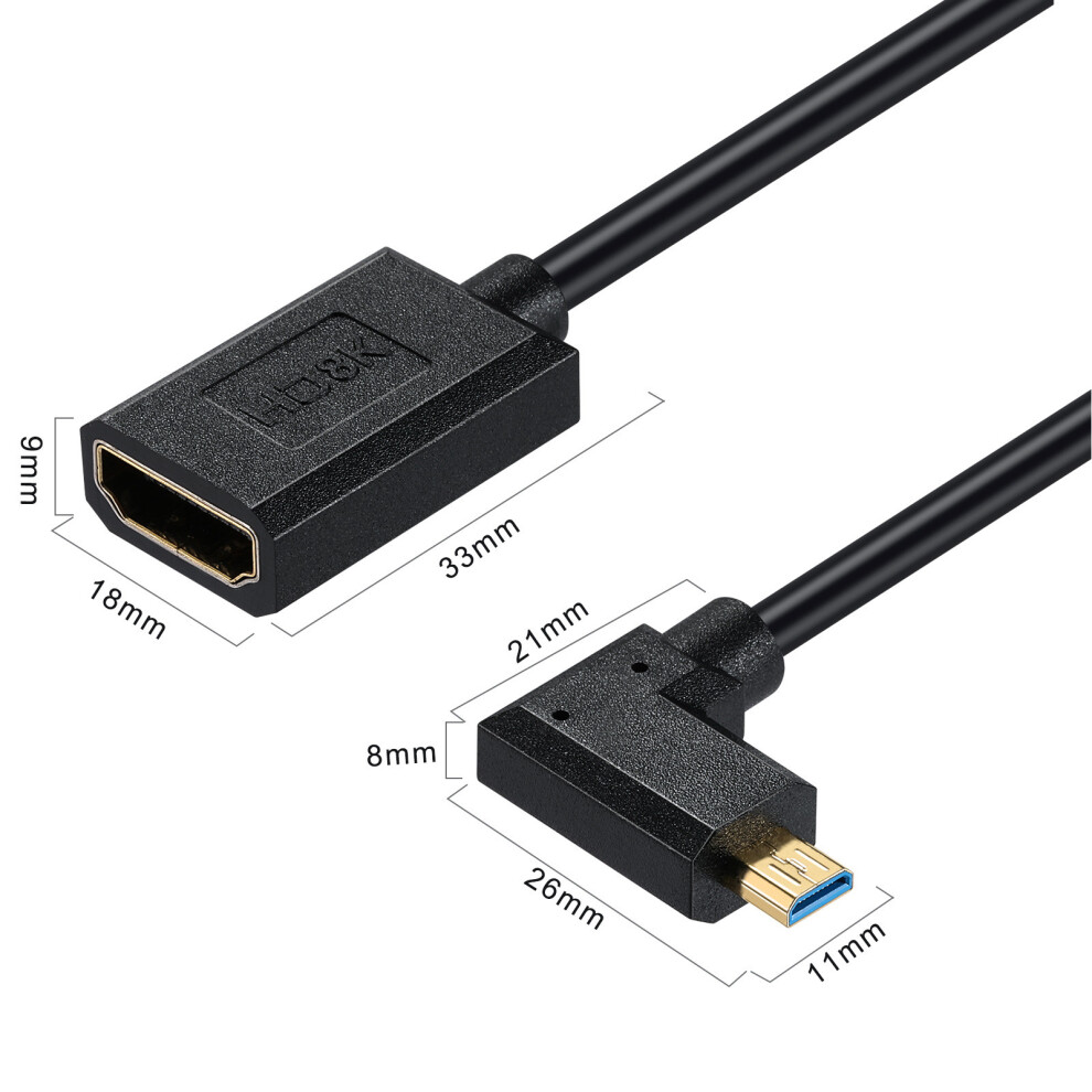 8K60hz Micro Hdmi To Hdmi Female Cable 1.2M 7340572884343