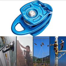 CAMNAL 35KN Double Pulley Twin Sheave Rope Pulley for Outdoor Rope Tree Climbing Caving Climbing Hauling Dragging Lifting
