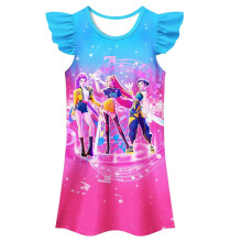 (Blue,130cm)Abito bambina Kpop modello cacciatori di demoni gonna da dormire manica corta abbigliamento casa