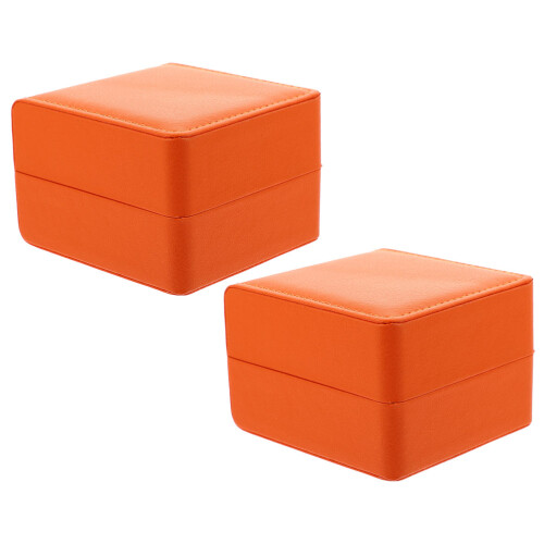 10Pcs PU Watch Gift Box Orange Single Watch Storage