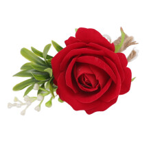 Hochzeits Boutonniere Rose 5 Stück Rot