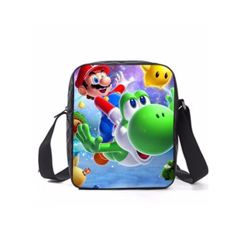 (Style E Crossbodybag) Mario Super Cartoon Backpack Student Crossbody Travel Lunch Bag Pencase Kid Gift