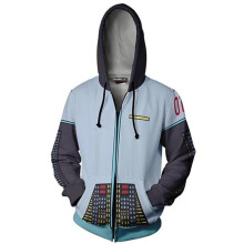 (Light Blue,3XL)Anime Hatsune Miku Vocaloid Hoodie Zipper Sweatshirt Cosplay Costume Jacket Coat