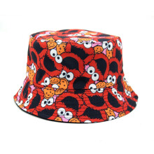 (Red) Street Sesame Fisherman Hat Bucket Cap Hip Hop Beach Hat Man Double Sided Woman