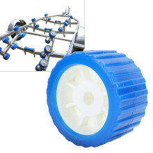 Boat Trailer PU Ribbed Wobble Roller 5 Inch OD Wear-Resistant Marine Roller