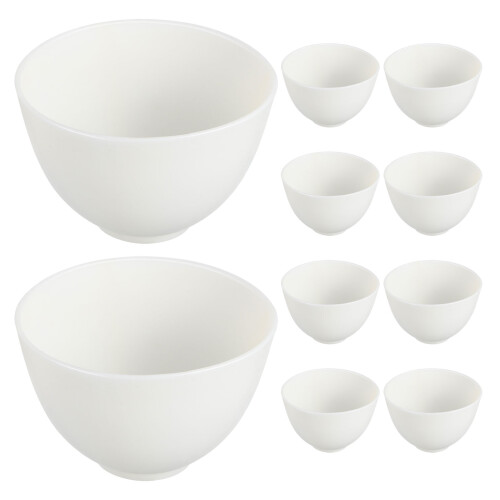 30Pièces Bols Silicone Blancs Flexibles Pour Masques DIY