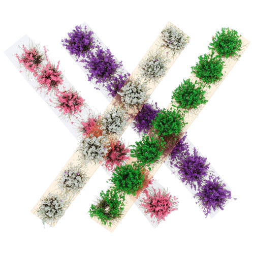 84Pièces Clusters De Fleurs Miniatures Colorées En Nylon Pour Diorama