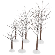 6Pièces Figurines D'arbres Miniatures Marron Pour Aménagement Paysager