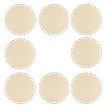 8Pièces Fonds Ronds En Bois Beige Pour Tressage Et Confection De Sacs