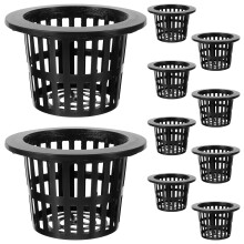 30Pcs Plastic Aquatic Plant Baskets Black Hydroponic Net Pots