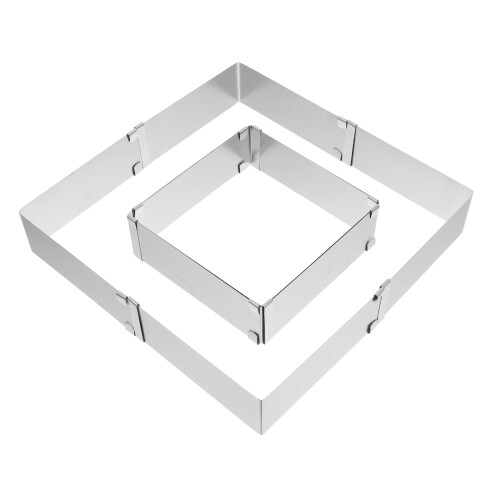 8Pcs Heavy Duty Stainless Steel Adjustable Square Mousse Cake Mold