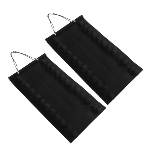6Pcs Durable Felt Karate Belt Organizer Black Martial Arts Display