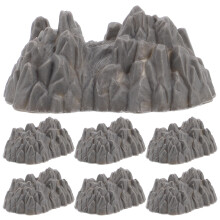 100Pcs Dark Grey Mini Landscape Ornament Durable Plastic Rockery Decor