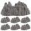 100Pcs Dark Grey Mini Landscape Ornament Durable Plastic Rockery Decor 1